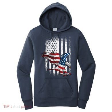 American Flag Eagle 4th Of July Independence Day Patriotic Women's Hoodie