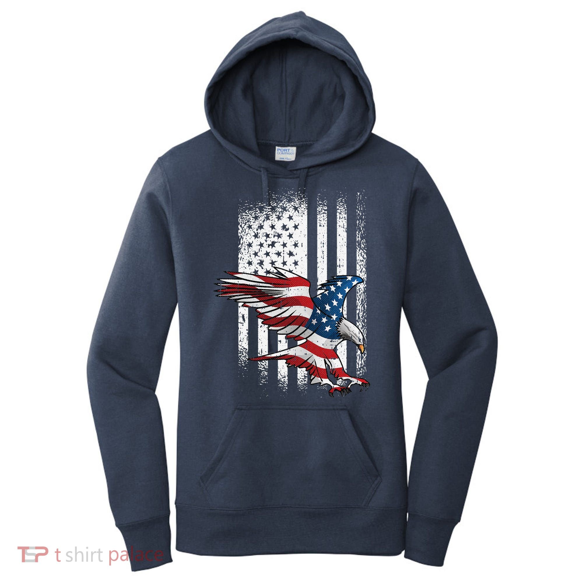 American Flag Eagle 4th Of July Independence Day Patriotic Women's Hoodie