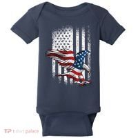 American Flag Eagle 4th Of July Independence Day Patriotic Baby Bodysuit thumb 0