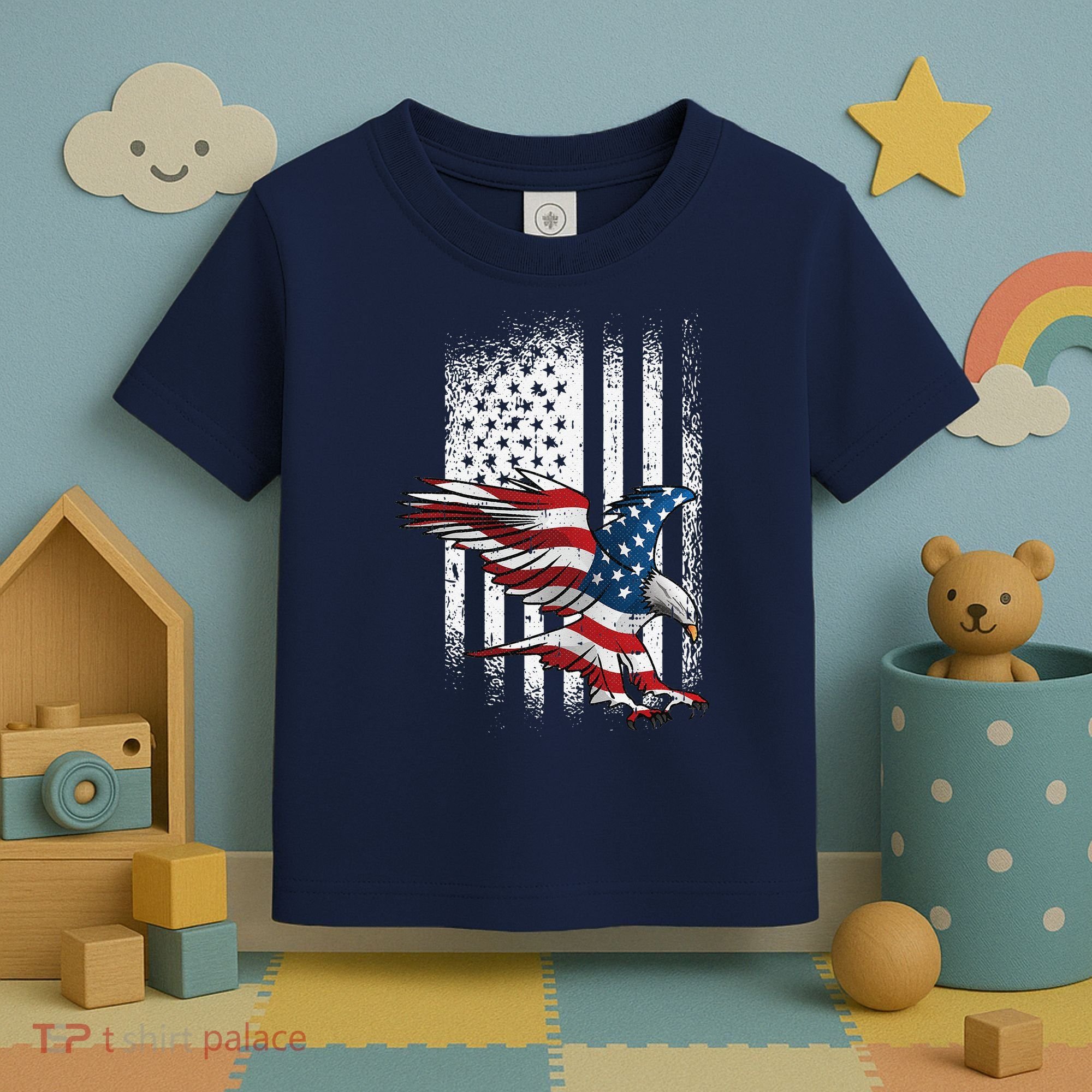 American Flag Eagle 4th Of July Independence Day Patriotic Toddler T-Shirt