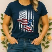 American Flag Eagle 4th Of July Independence Day Patriotic Women's T-Shirt thumb 2