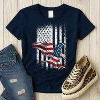 American Flag Eagle 4th Of July Independence Day Patriotic Women's T-Shirt thumb 3