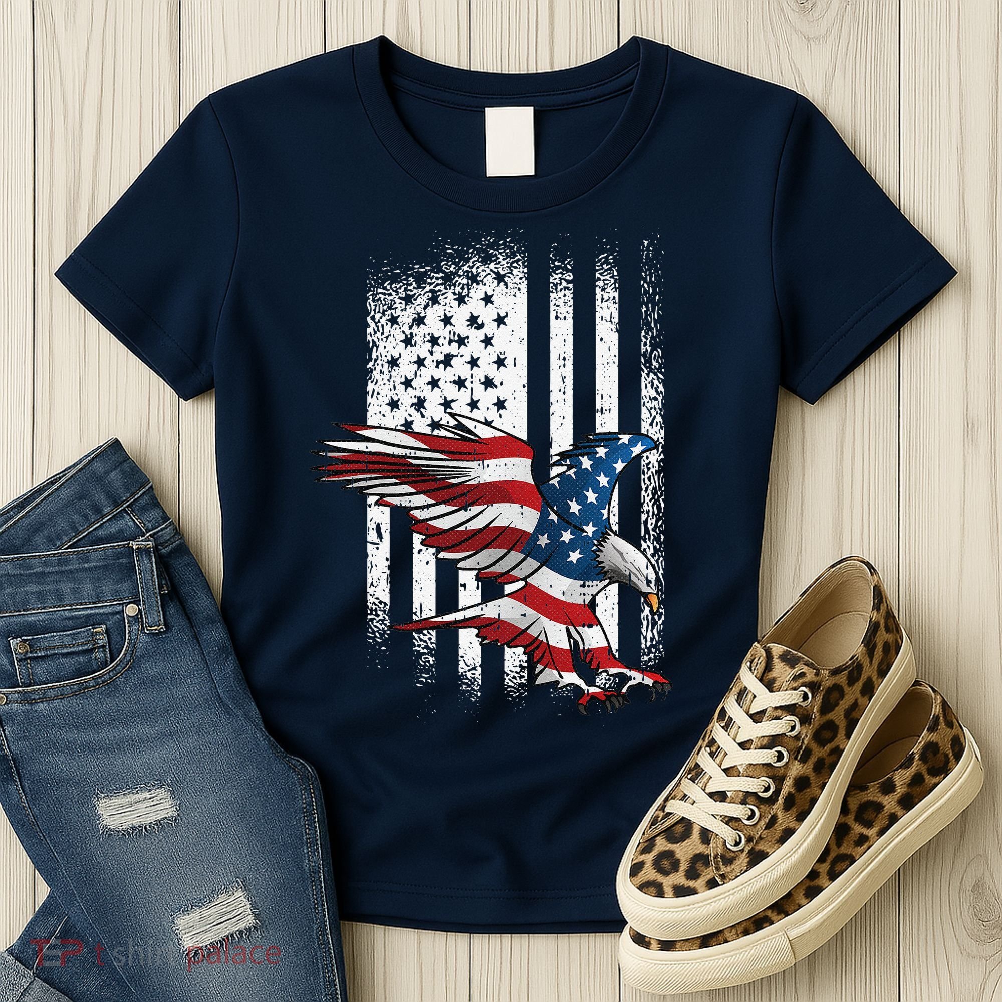 American Flag Eagle 4th Of July Independence Day Patriotic Women's T-Shirt