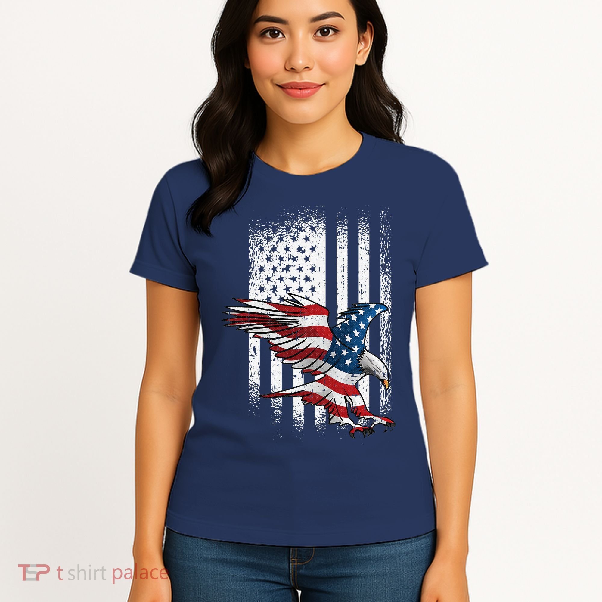 American Flag Eagle 4th Of July Independence Day Patriotic Women's T-Shirt