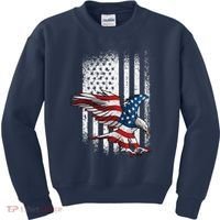American Flag Eagle 4th Of July Independence Day Patriotic Kids Sweatshirt thumb 0