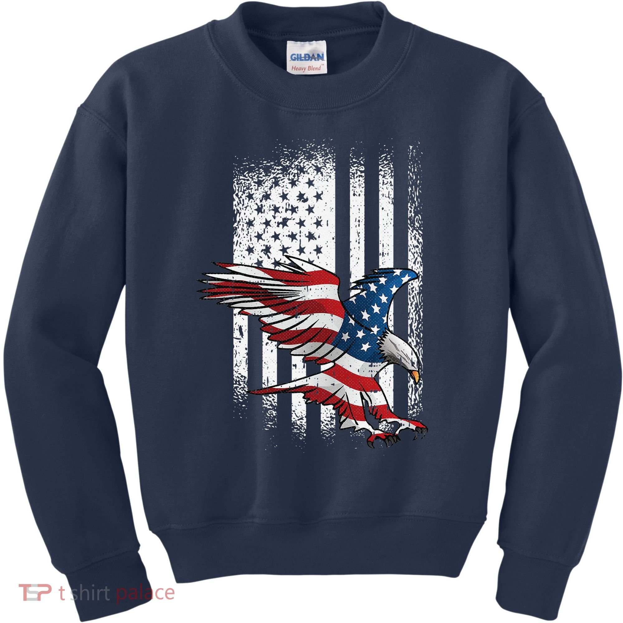 American Flag Eagle 4th Of July Independence Day Patriotic Kids Sweatshirt