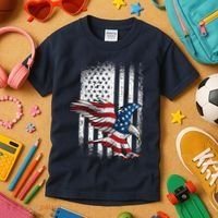 American Flag Eagle 4th Of July Independence Day Patriotic Kids T-Shirt thumb 3