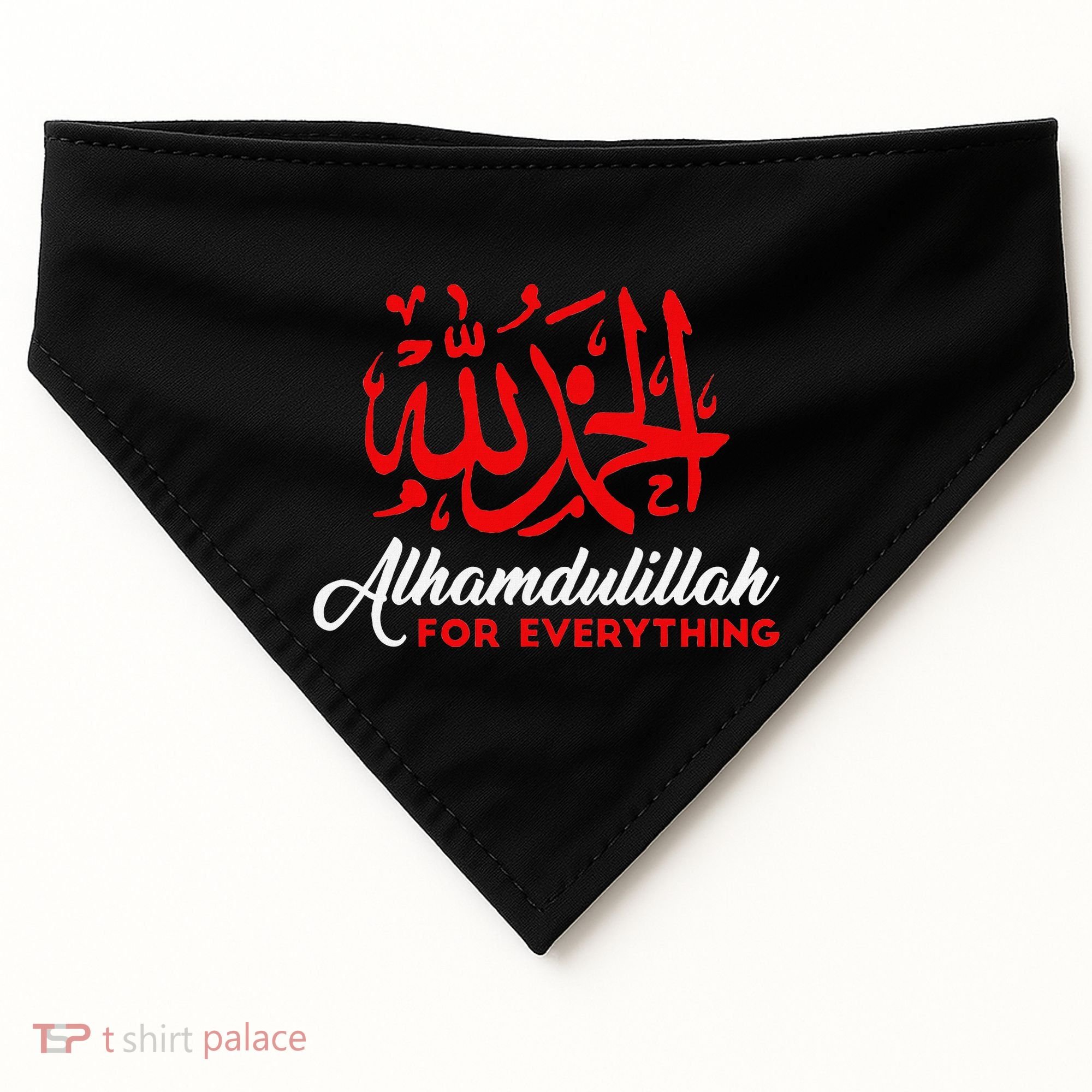 Alhamdulillah For Everything Gold Islamic For Muslim USA-Made Doggie Bandana