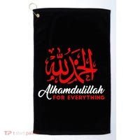 Alhamdulillah For Everything Gold Islamic For Muslim Golf Towel thumb 0