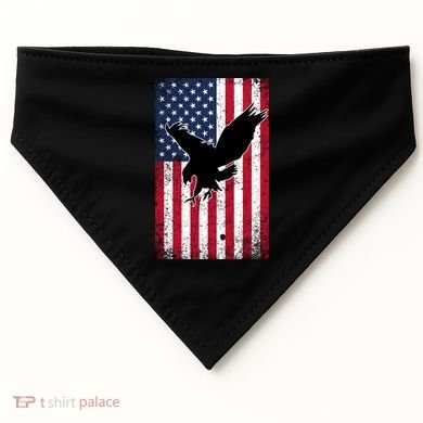 American Flag Eagle Patriotic Usa Great Gift USA-Made Doggie Bandana