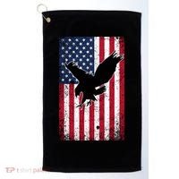 American Flag Eagle Patriotic Usa Great Gift Golf Towel thumb 0