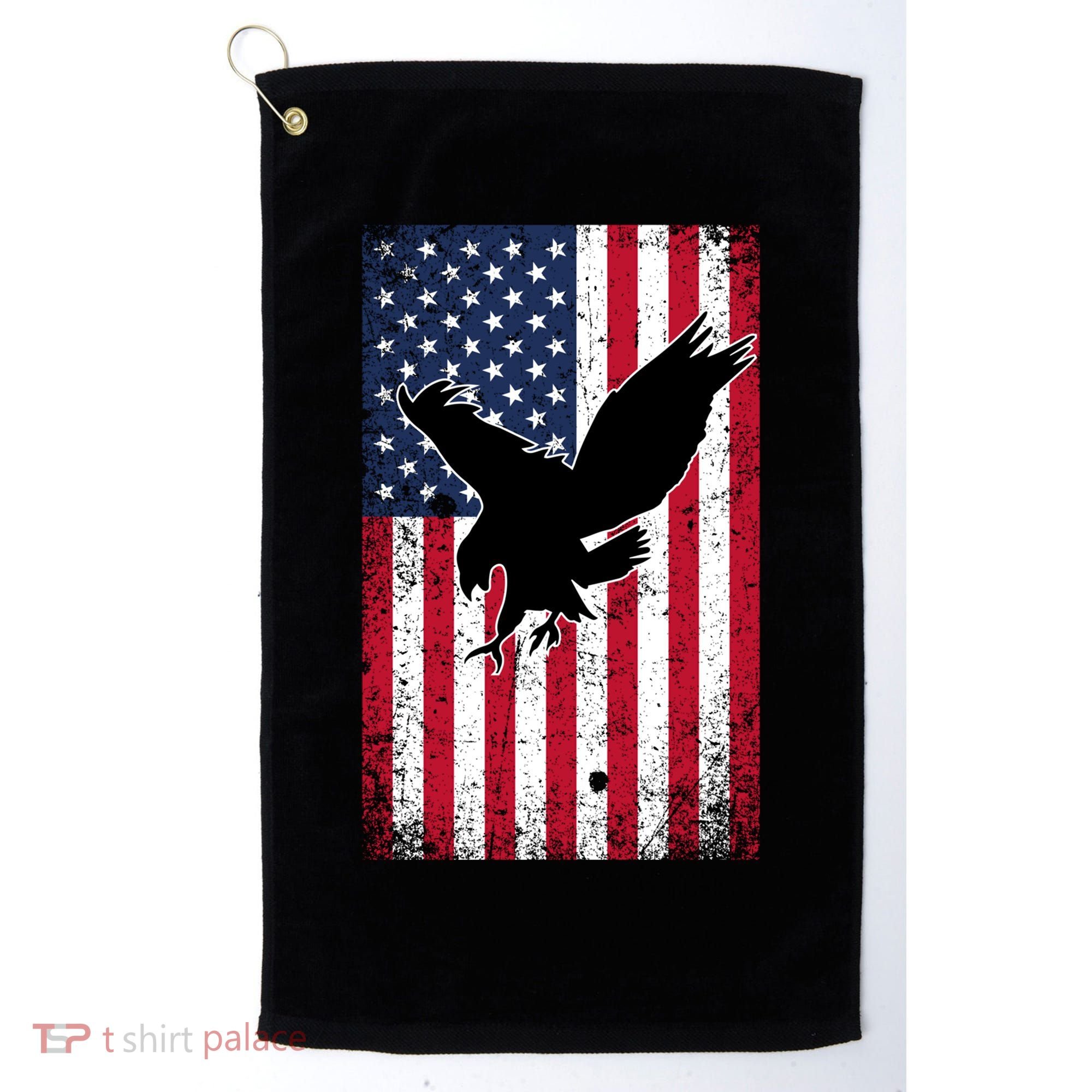 American Flag Eagle Patriotic Usa Great Gift Golf Towel