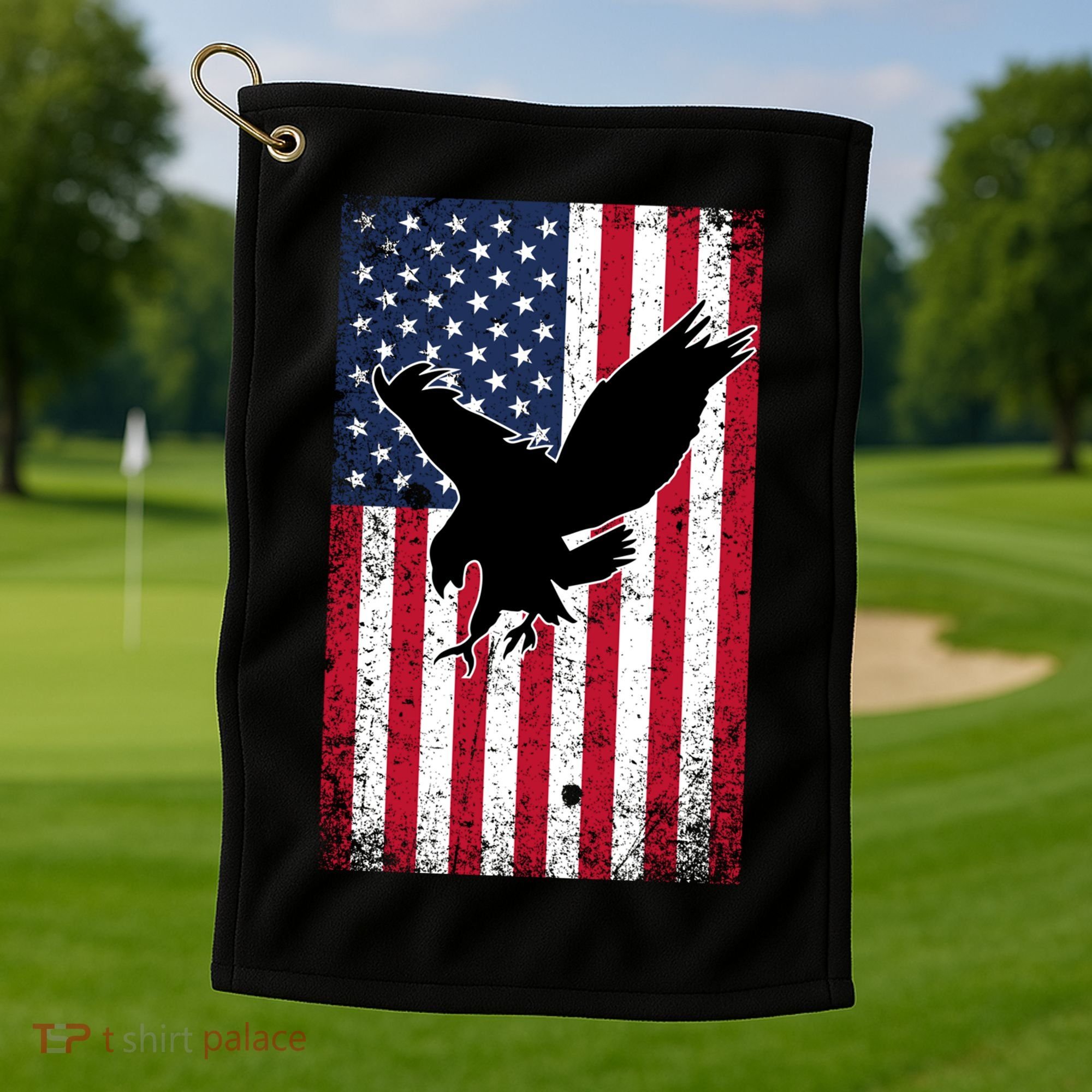 American Flag Eagle Patriotic Usa Great Gift Golf Towel
