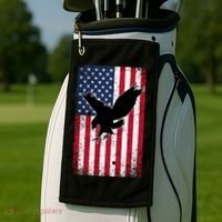 American Flag Eagle Patriotic Usa Great Gift Golf Towel thumb 2