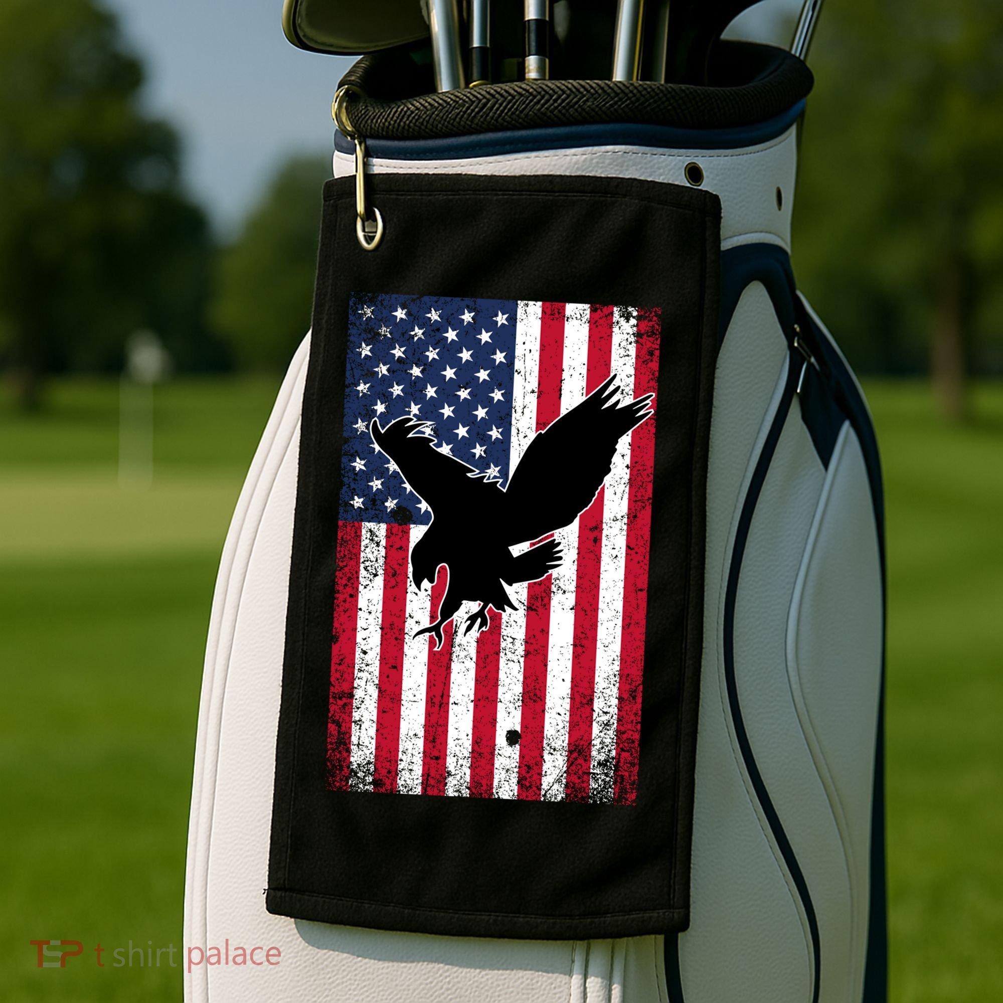American Flag Eagle Patriotic Usa Great Gift Golf Towel