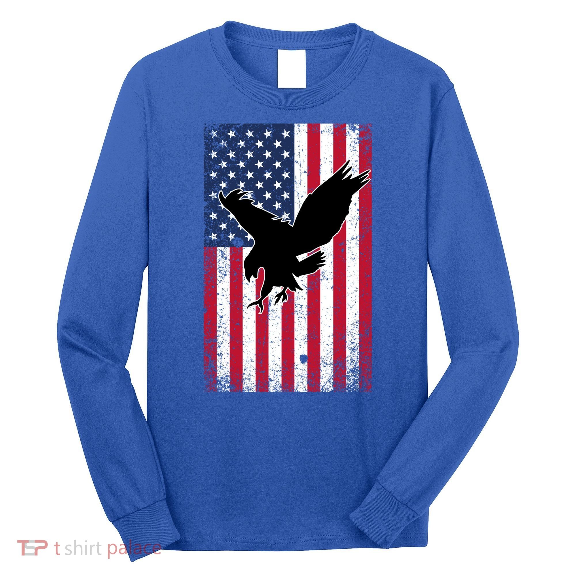 American Flag Eagle Patriotic Usa Great Gift Long Sleeve Shirt