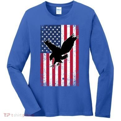 American Flag Eagle Patriotic Usa Great Gift Women's Long Sleeve Shirt