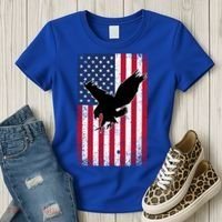 American Flag Eagle Patriotic Usa Great Gift Women's T-Shirt thumb 3