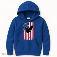 American Flag Eagle Patriotic Usa Great Gift Kids Hoodie thumb 0