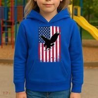 American Flag Eagle Patriotic Usa Great Gift Kids Hoodie thumb 3