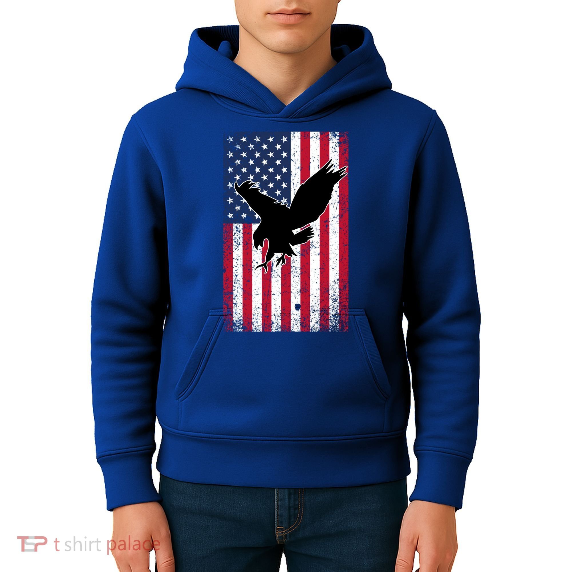 American Flag Eagle Patriotic Usa Great Gift Kids Hoodie