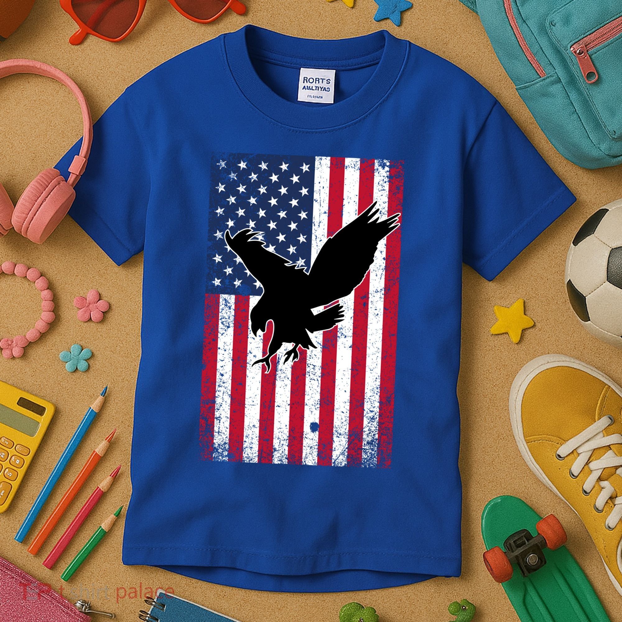 American Flag Eagle Patriotic Usa Great Gift Kids T-Shirt