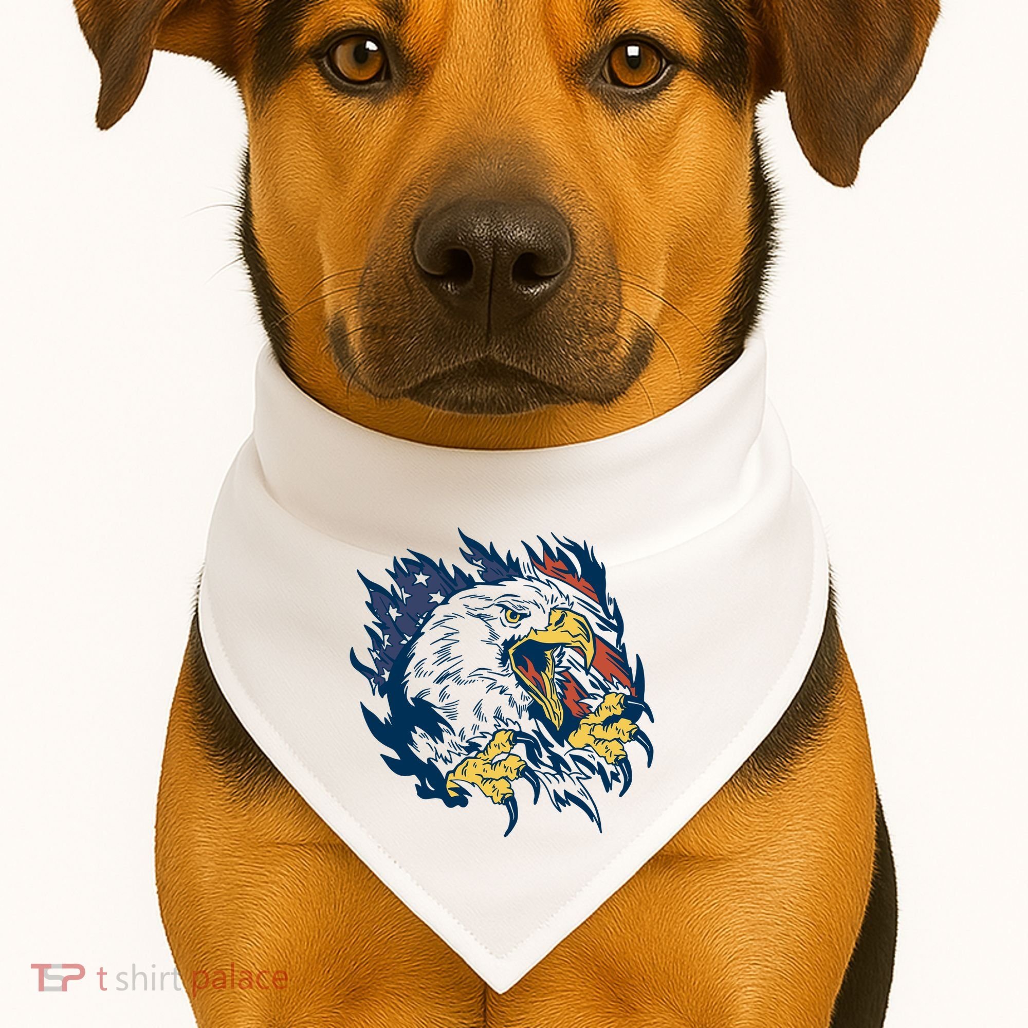 American Flag Eagle Patriot Gift USA-Made Doggie Bandana