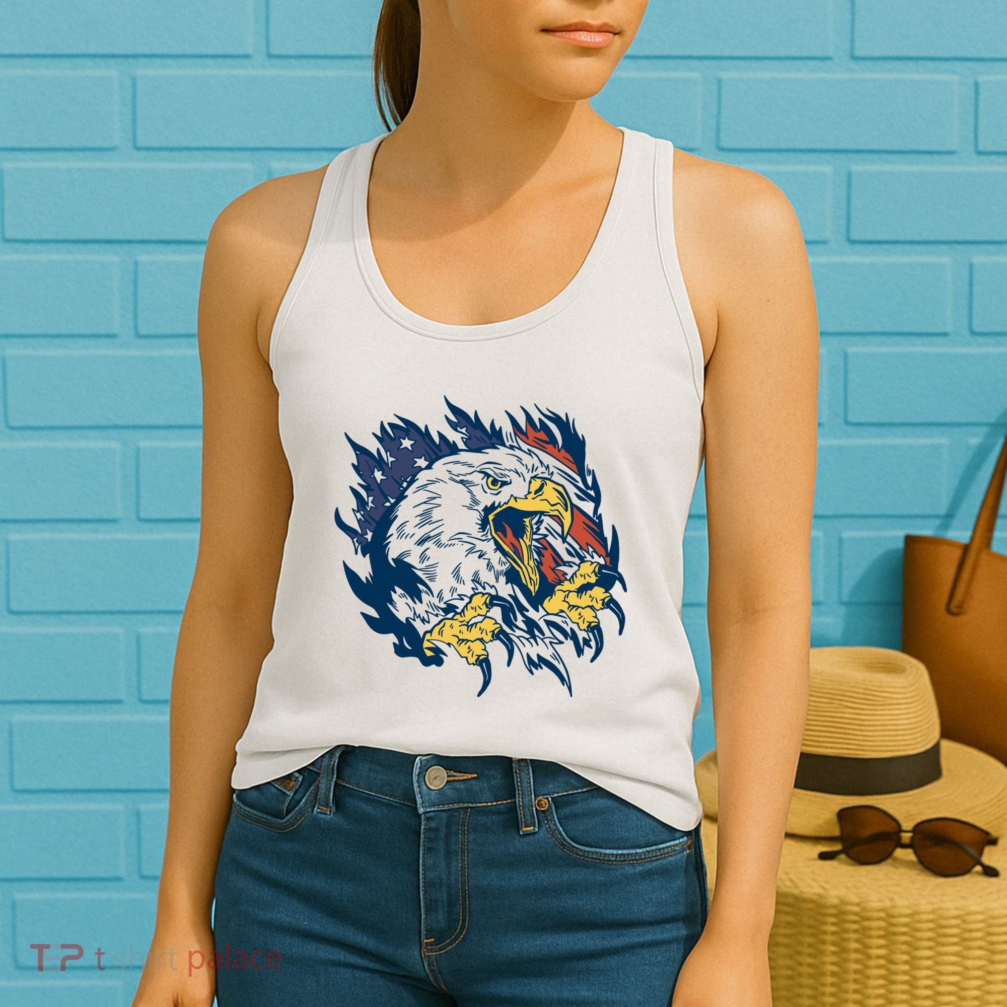 American Flag Eagle Patriot Gift Women's Tank Top