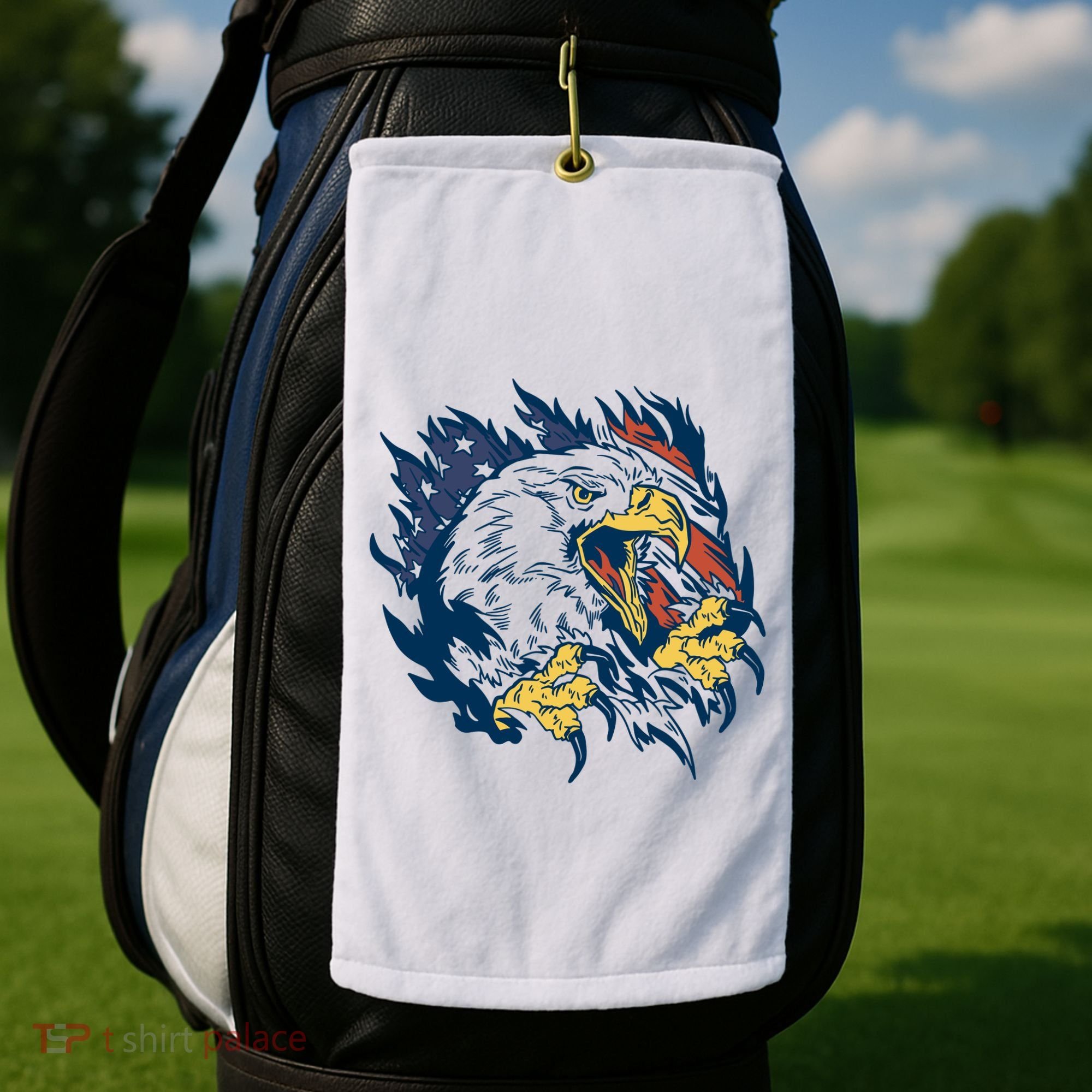 American Flag Eagle Patriot Gift Golf Towel