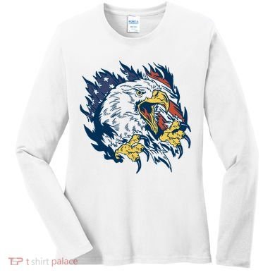 American Flag Eagle Patriot Gift Women's Long Sleeve Shirt