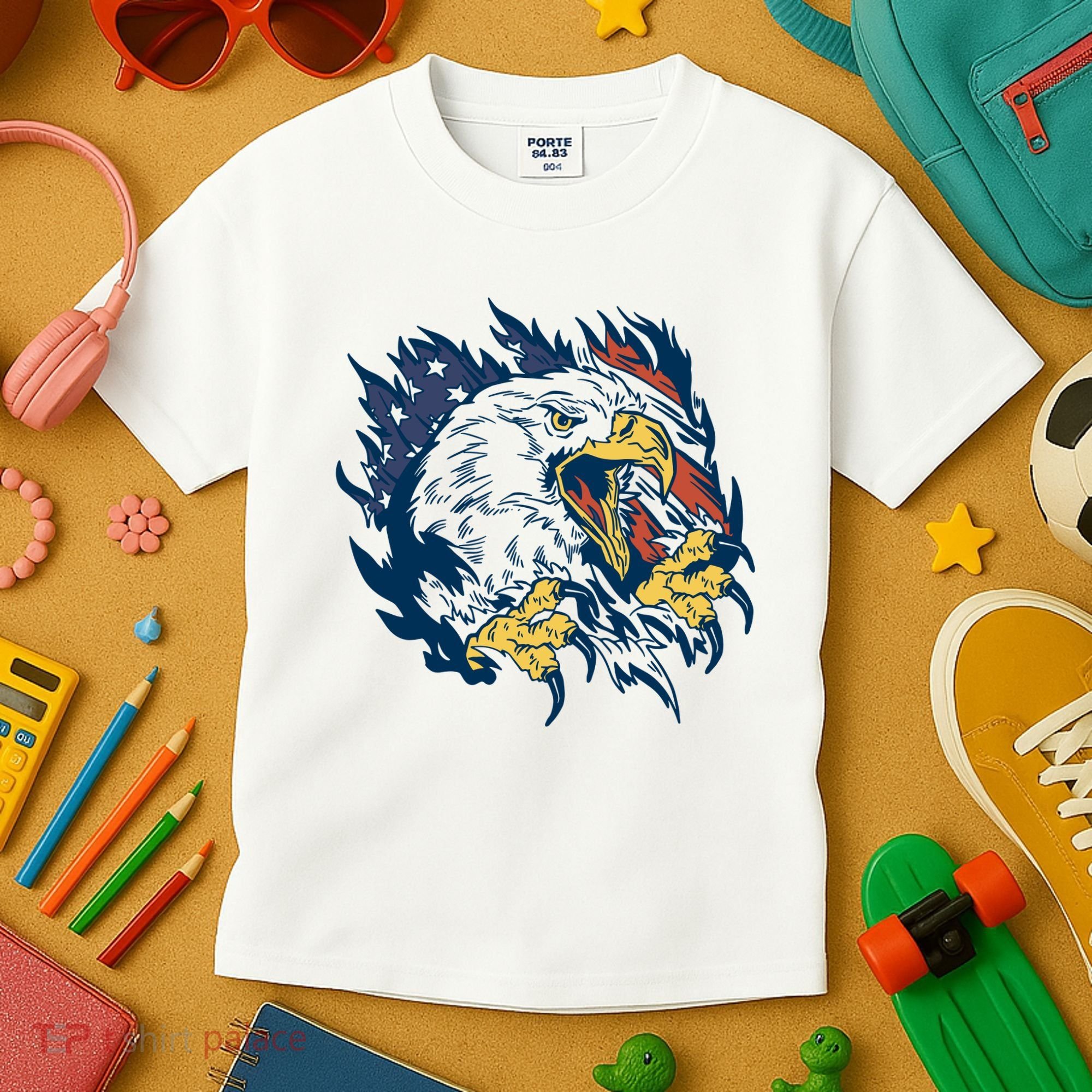American Flag Eagle Patriot Gift Kids T-Shirt