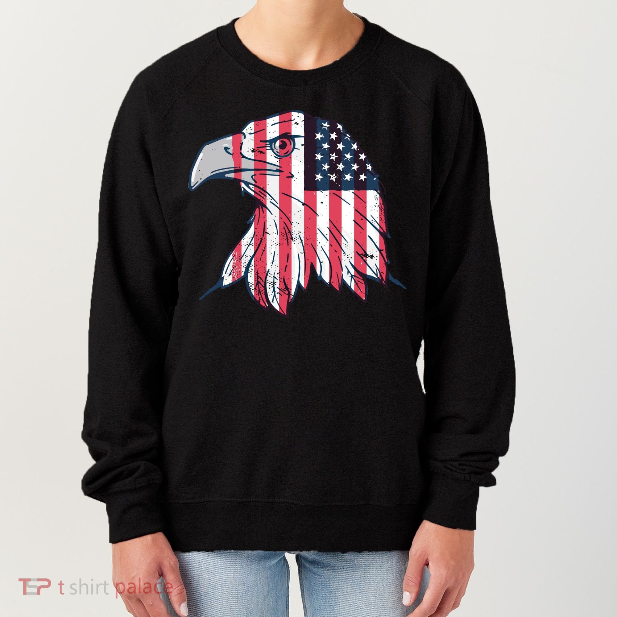American Flag Eagle Usa Patriotic Gift Women's Sweatshirt