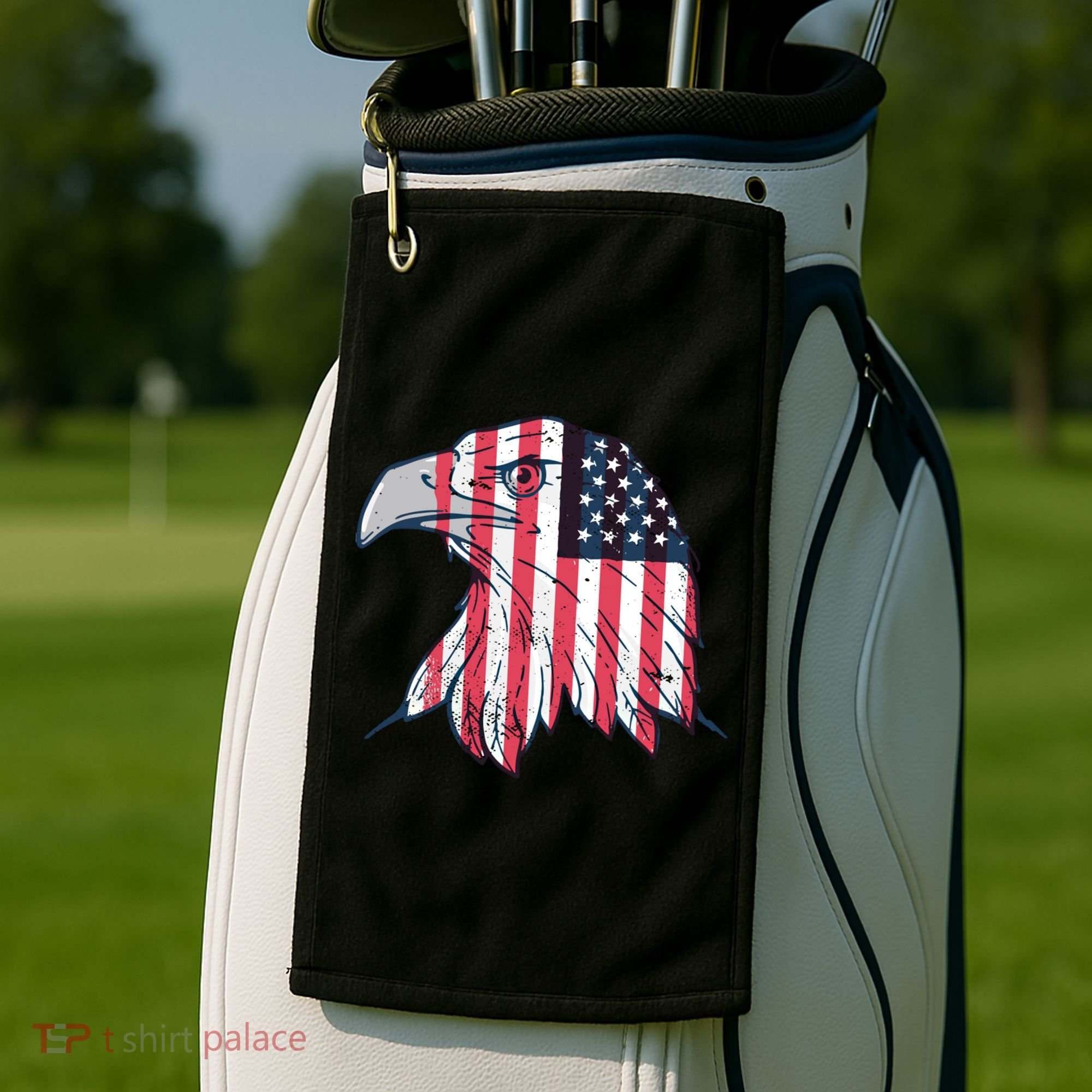 American Flag Eagle Usa Patriotic Gift Golf Towel