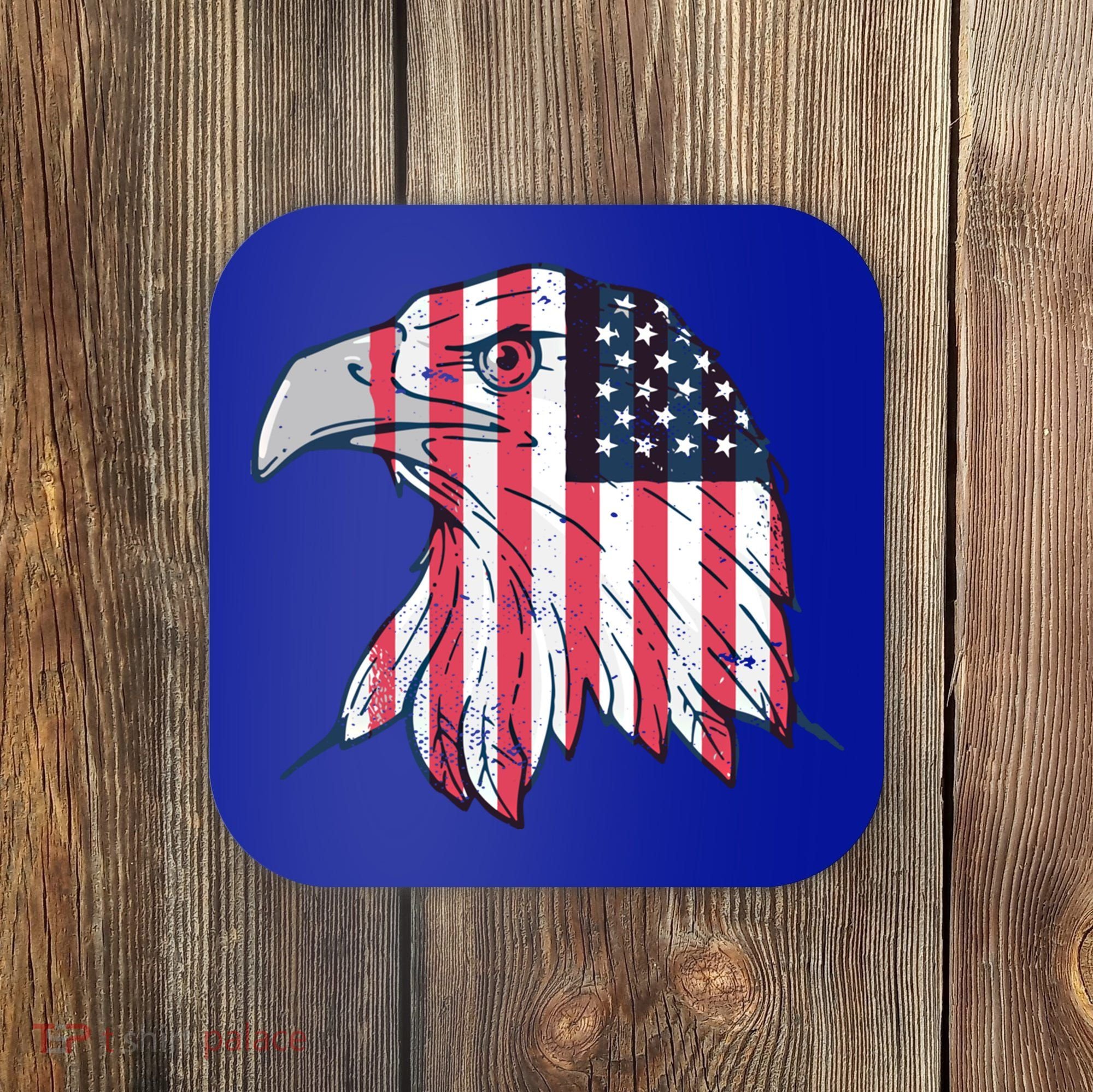 American Flag Eagle Usa Patriotic Gift Coaster
