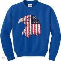 American Flag Eagle Usa Patriotic Gift Kids Sweatshirt thumb 0