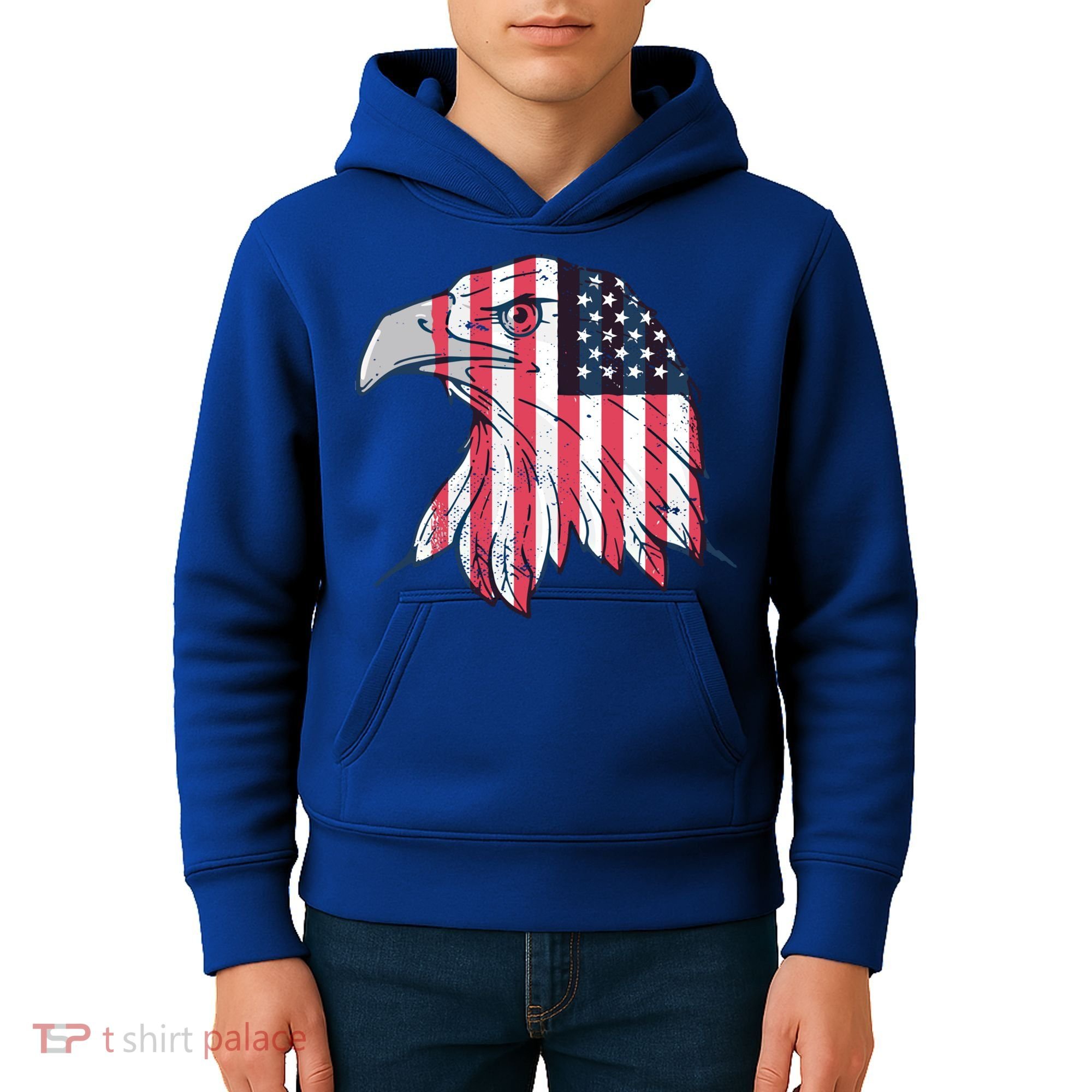 American Flag Eagle Usa Patriotic Gift Kids Hoodie