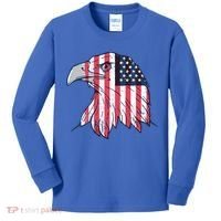 American Flag Eagle Usa Patriotic Gift Kids Long Sleeve Shirt thumb 0