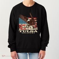 American Flag Eagle Tulsa Patriotic Oklahoma Patriotism Gift Women's Sweatshirt thumb 0