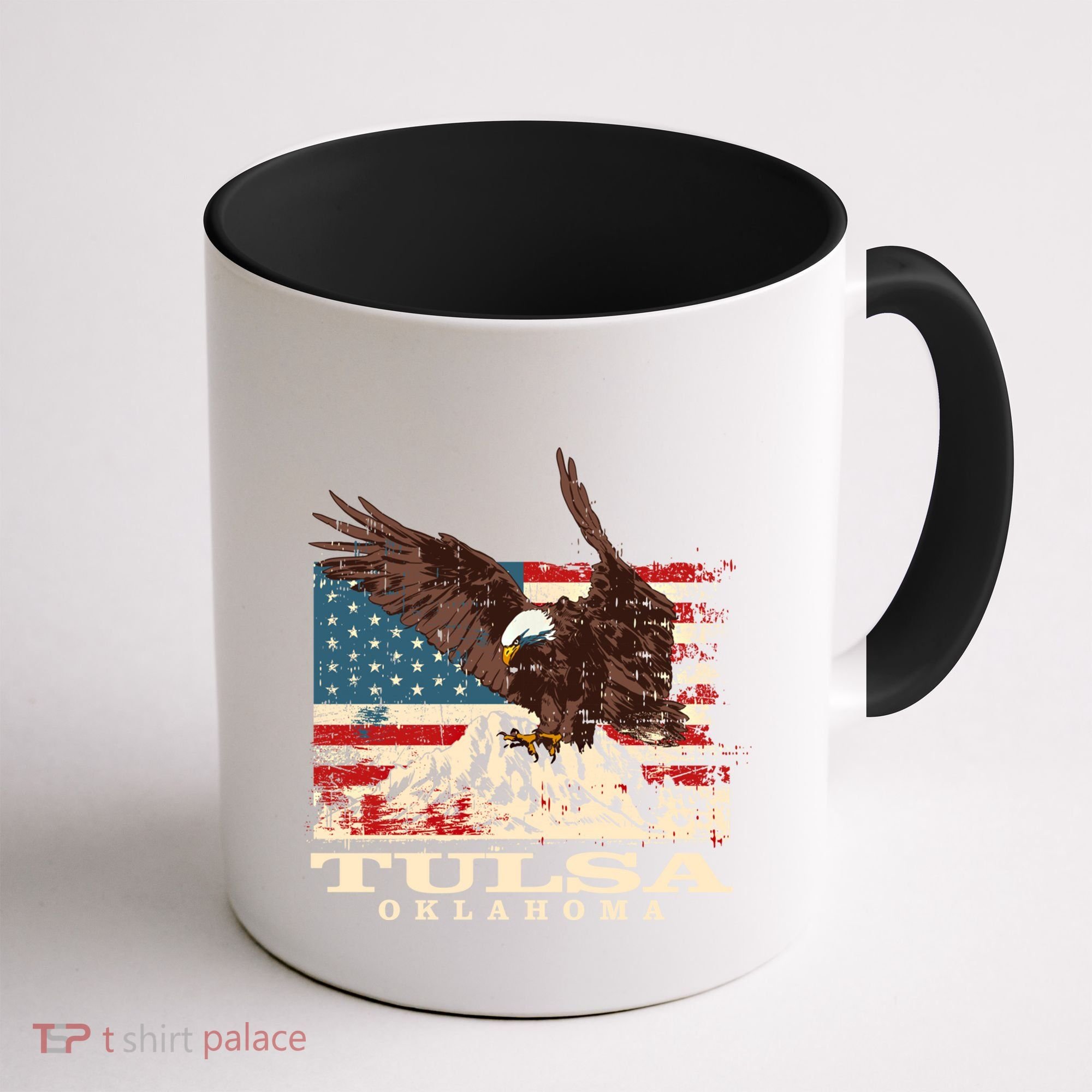 American Flag Eagle Tulsa Patriotic Oklahoma Patriotism Gift Coffee Mug