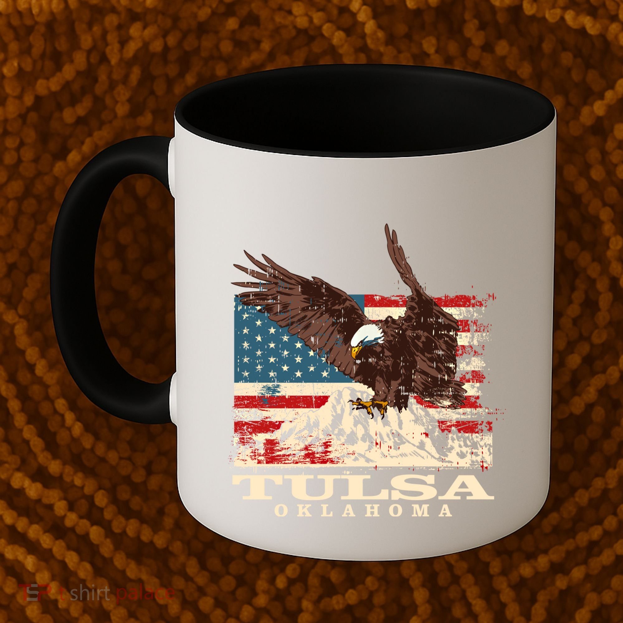 American Flag Eagle Tulsa Patriotic Oklahoma Patriotism Gift Coffee Mug