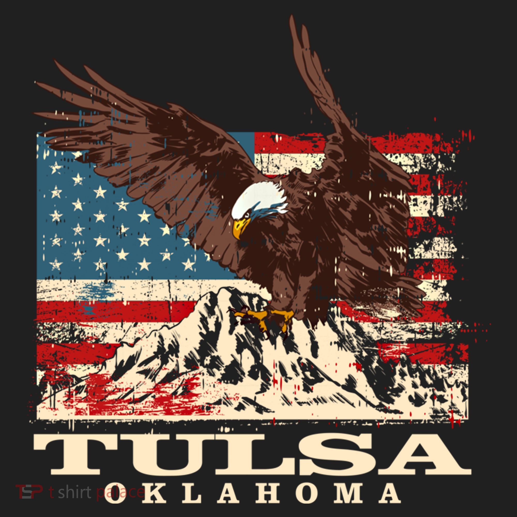 American Flag Eagle Tulsa Patriotic Oklahoma Patriotism Gift Beanie