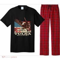 American Flag Eagle Tulsa Patriotic Oklahoma Patriotism Gift Pajama Set thumb 0