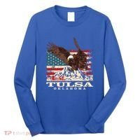 American Flag Eagle Tulsa Patriotic Oklahoma Patriotism Gift Long Sleeve Shirt thumb 0