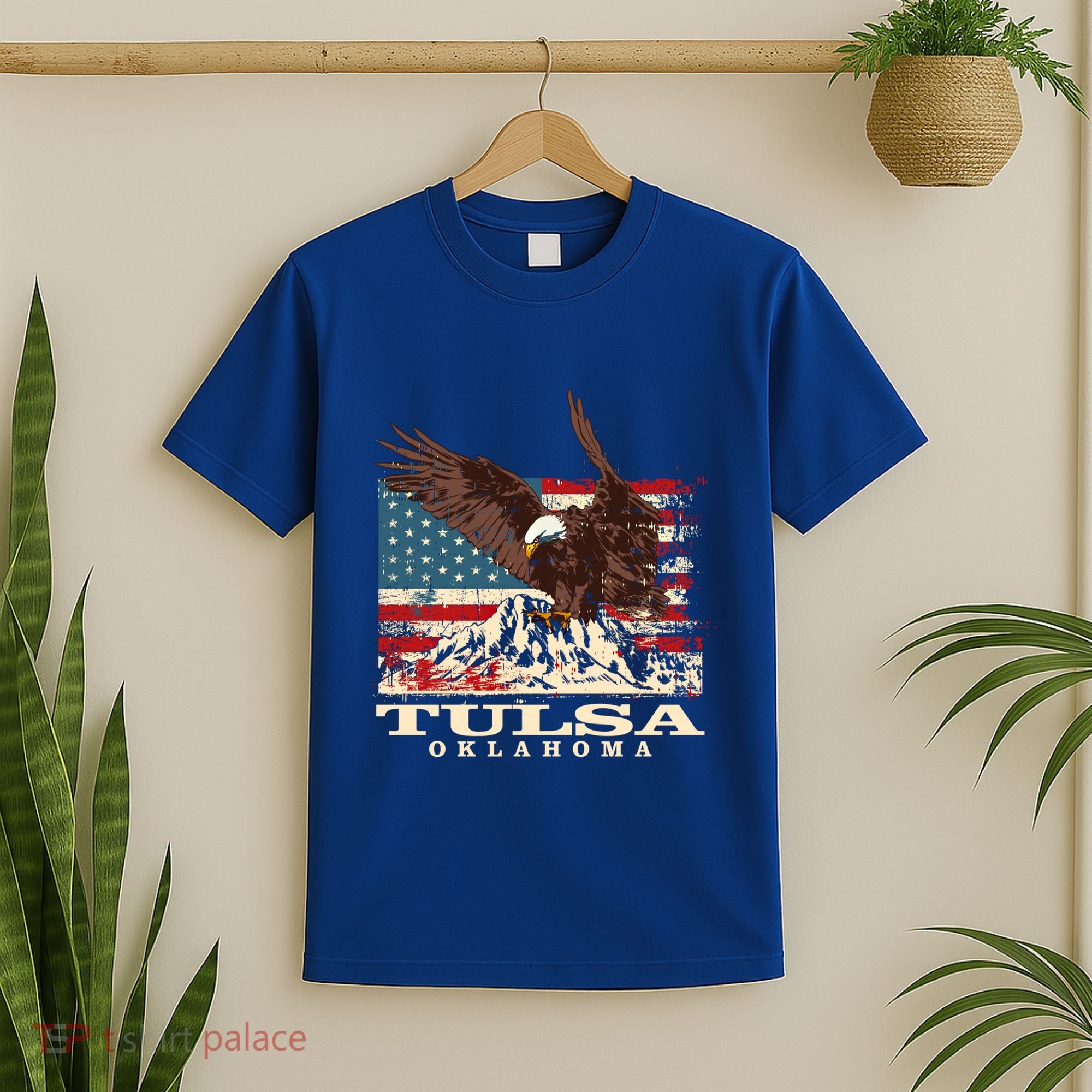 American Flag Eagle Tulsa Patriotic Oklahoma Patriotism Gift T-Shirt