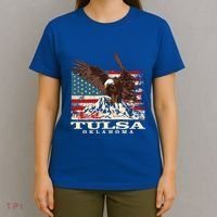 American Flag Eagle Tulsa Patriotic Oklahoma Patriotism Gift T-Shirt thumb 4