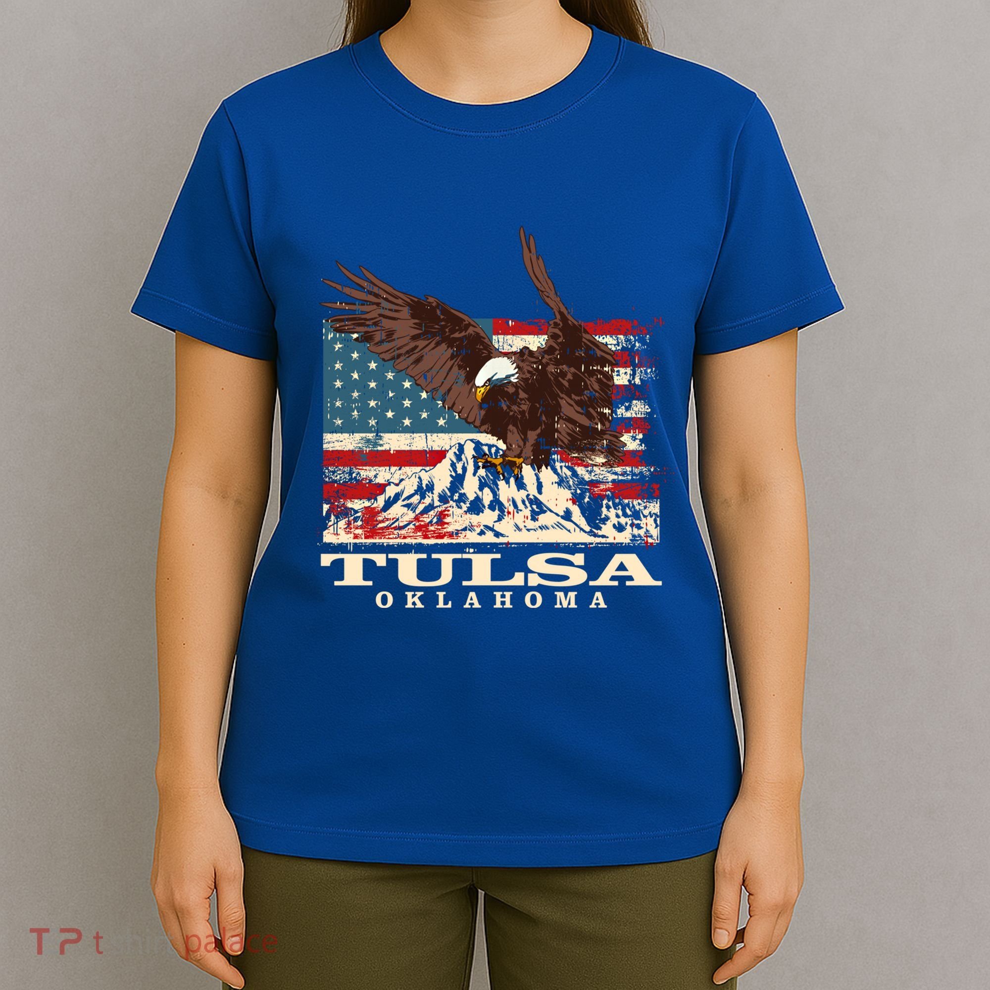 American Flag Eagle Tulsa Patriotic Oklahoma Patriotism Gift T-Shirt