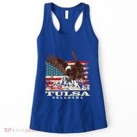 American Flag Eagle Tulsa Patriotic Oklahoma Patriotism Gift Women's Tank Top thumb 0