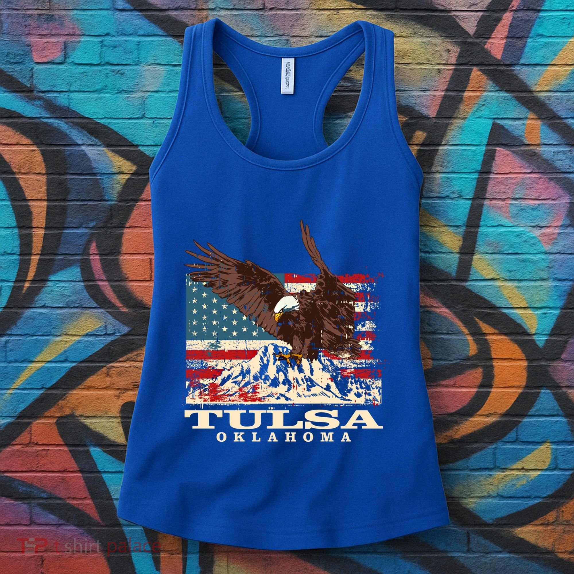 American Flag Eagle Tulsa Patriotic Oklahoma Patriotism Gift Women's Tank Top