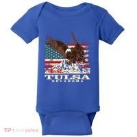 American Flag Eagle Tulsa Patriotic Oklahoma Patriotism Gift Baby Bodysuit thumb 0