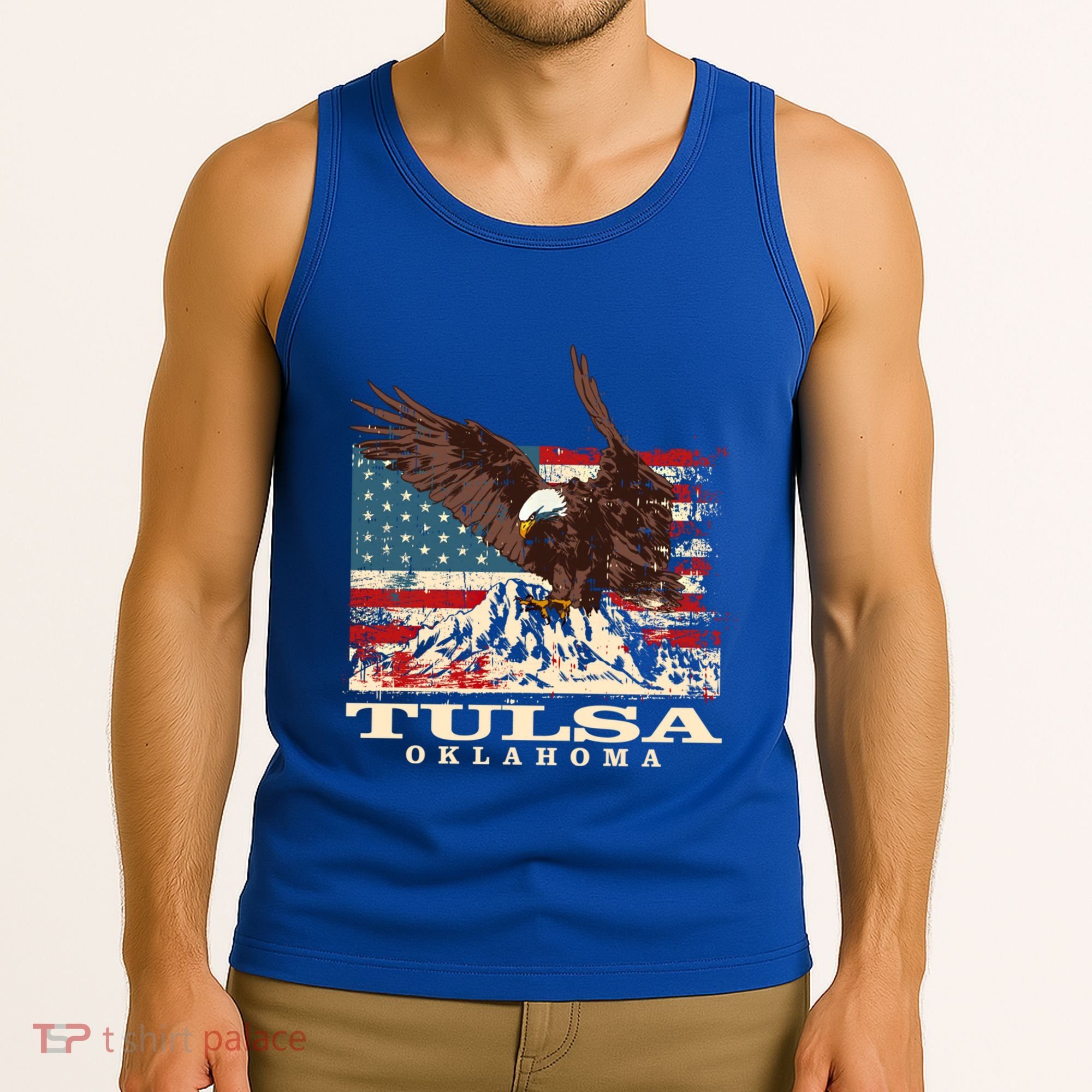 American Flag Eagle Tulsa Patriotic Oklahoma Patriotism Gift Tank Top